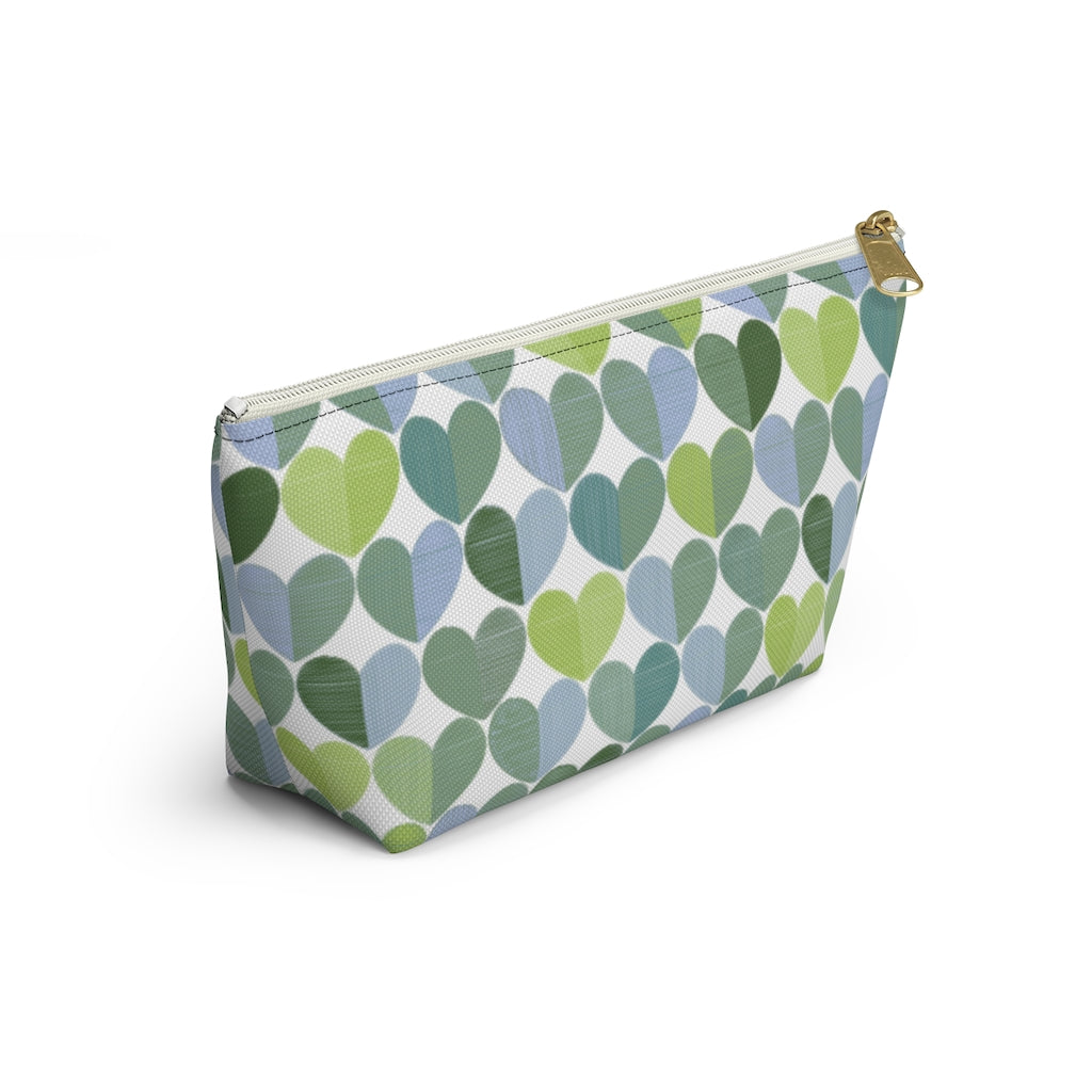 Love Accessory Pouch w T-bottom in Green