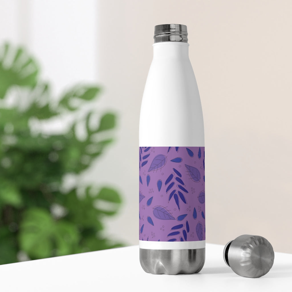 Tossed Leaves 20oz Insulated Bottle in Purple