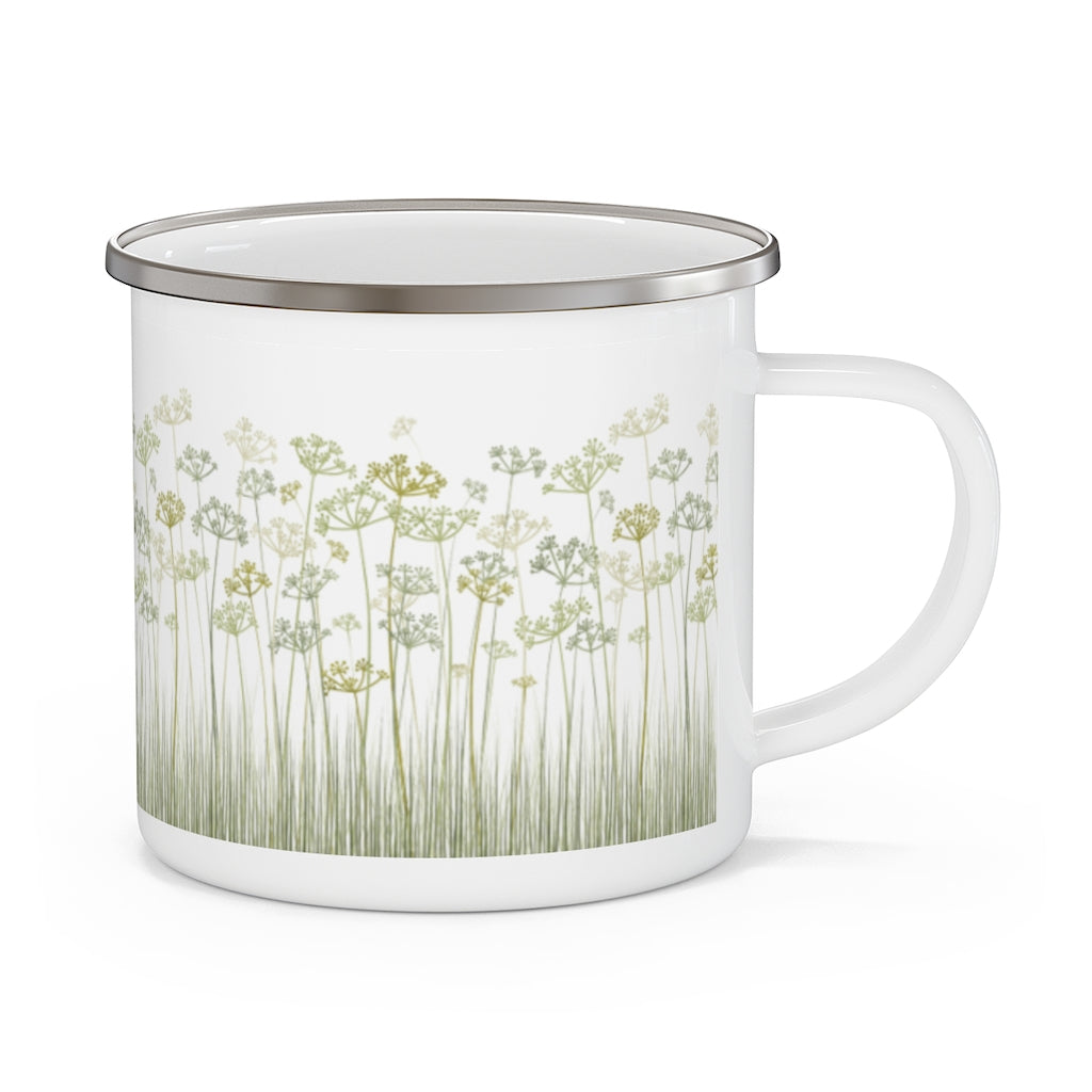 Message Code Enamel Mug in Green