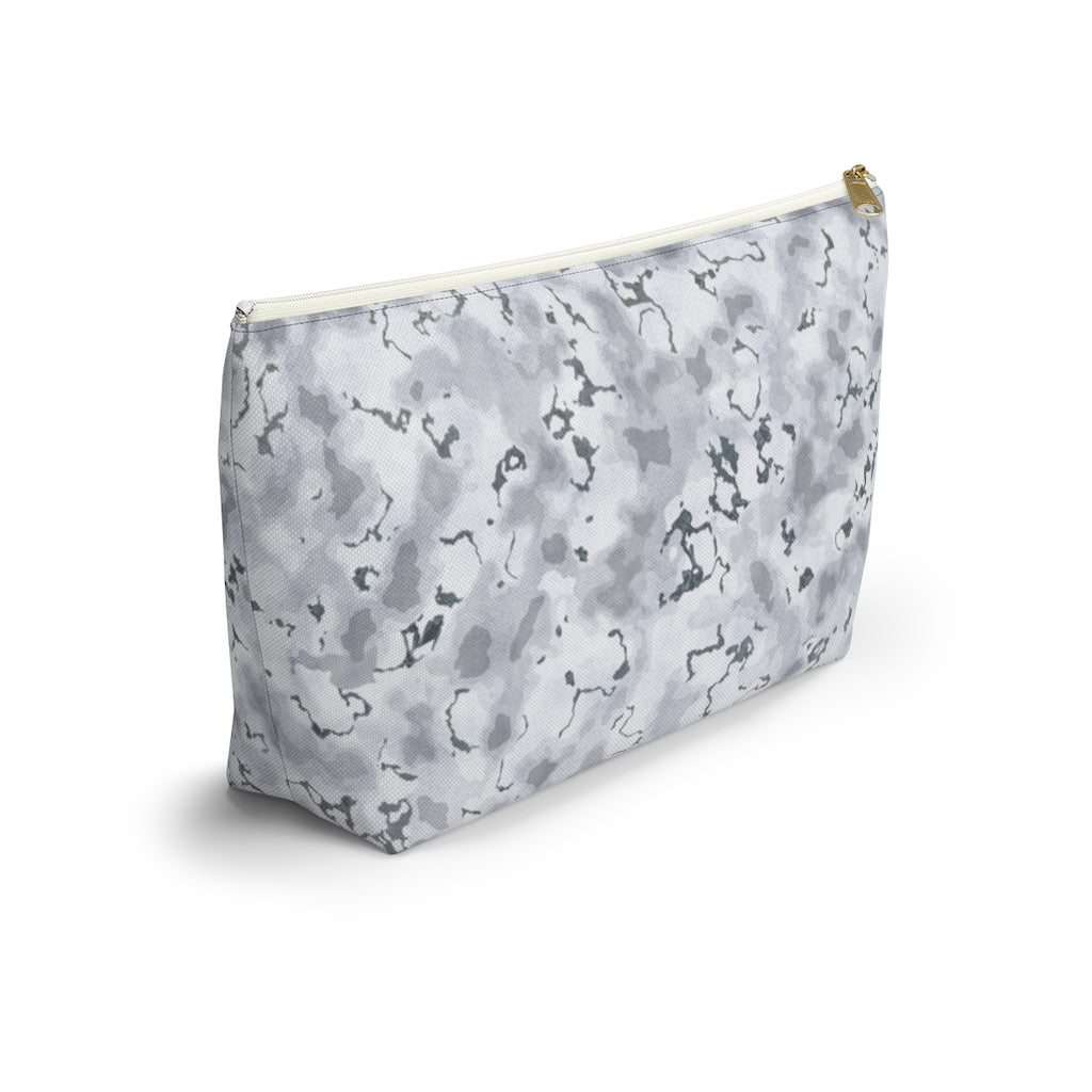 Carrara Marble Accessory Pouch w T-bottom in Gray