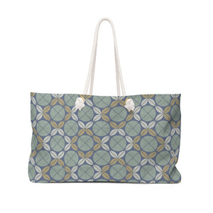 Leaf Ensconced Circle Weekender Bag in Aqua