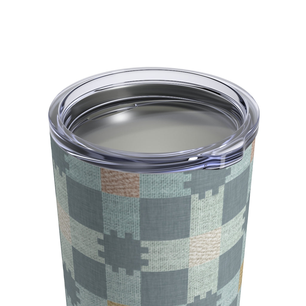 Plaid Check Tumbler in Aqua