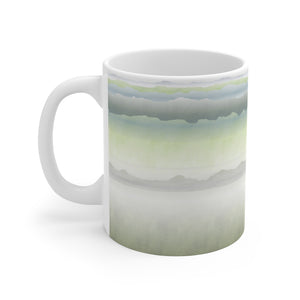 Watercolor Mountains Mug in Green