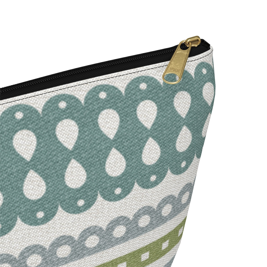 Ribbon Candy Accessory Pouch w T-bottom in Aqua