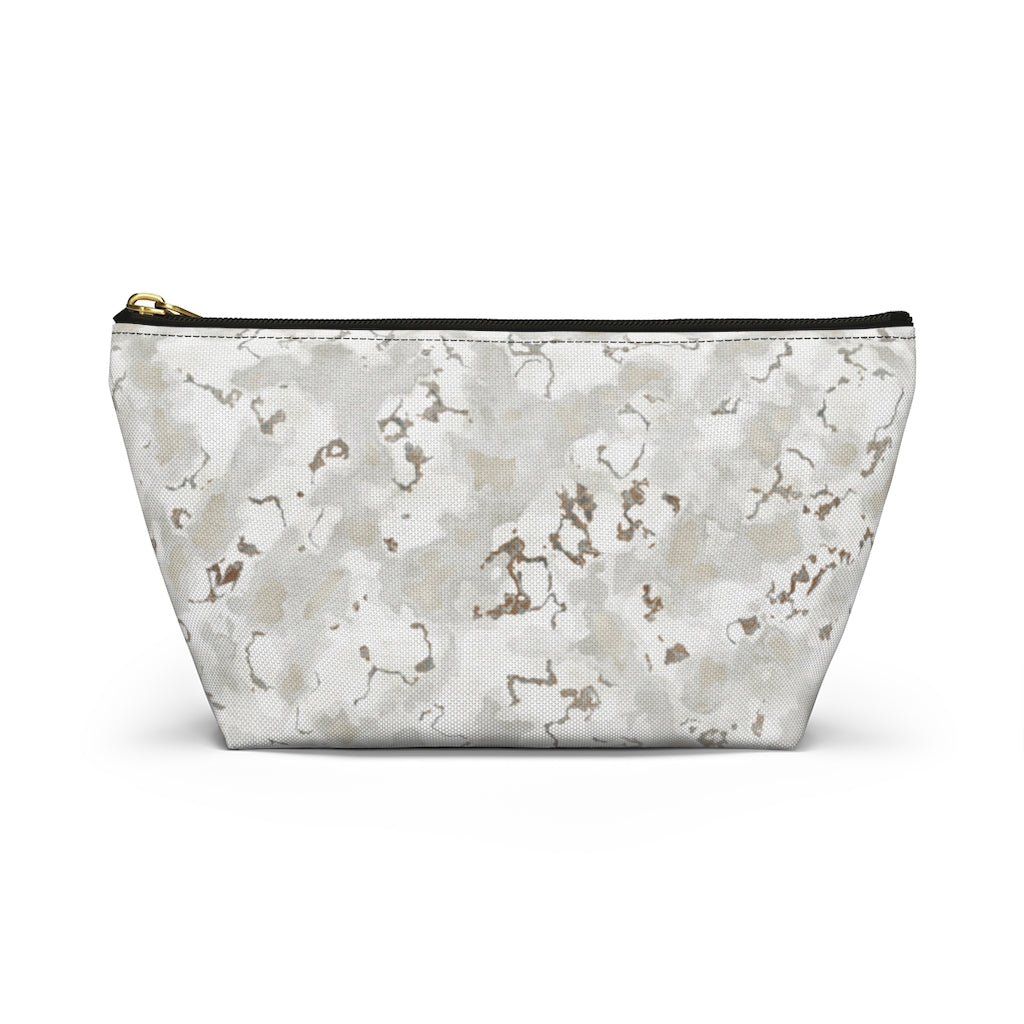 Carrara Marble Accessory Pouch w T-bottom in Brown