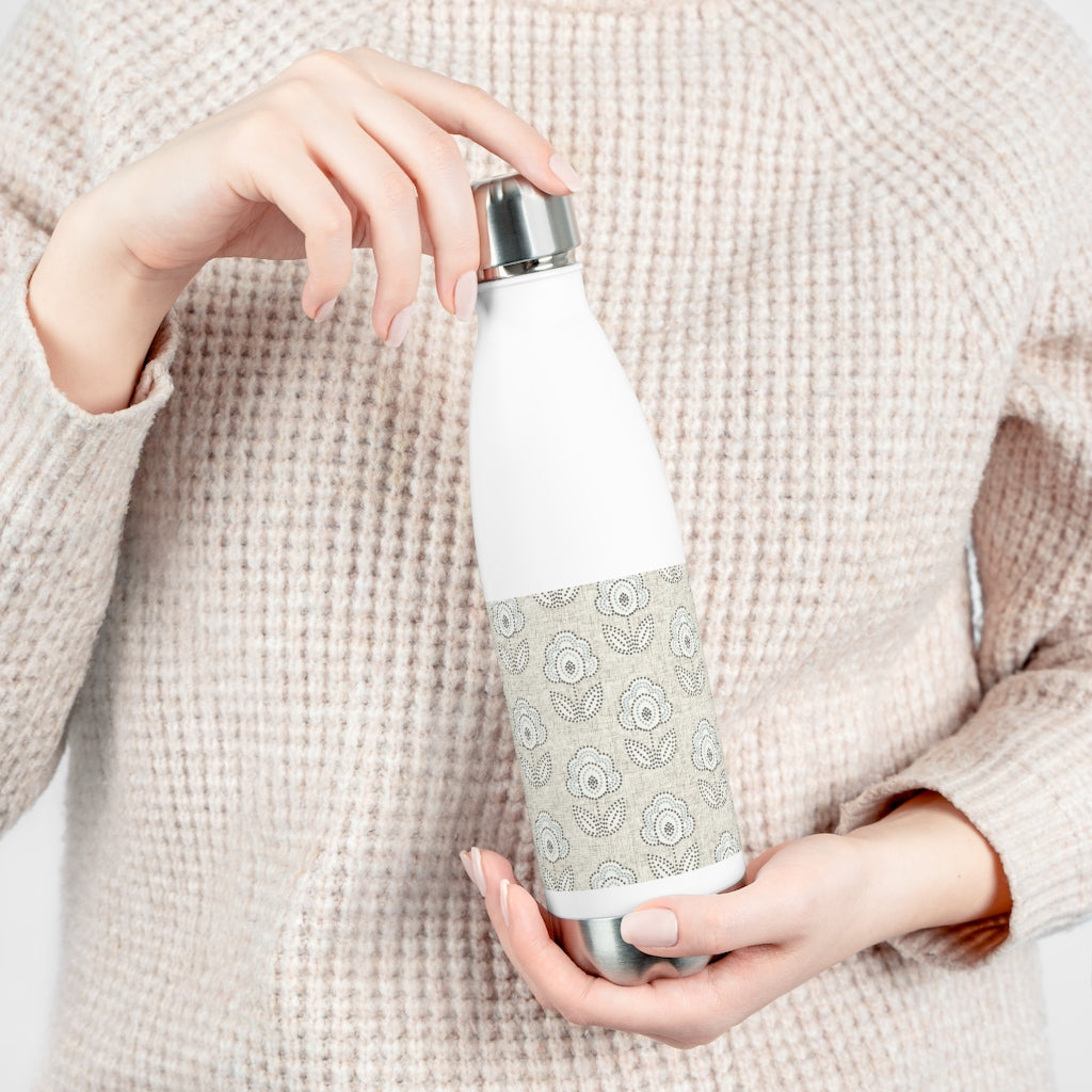 Pinpoint Floral 20oz Insulated Bottle in Tan