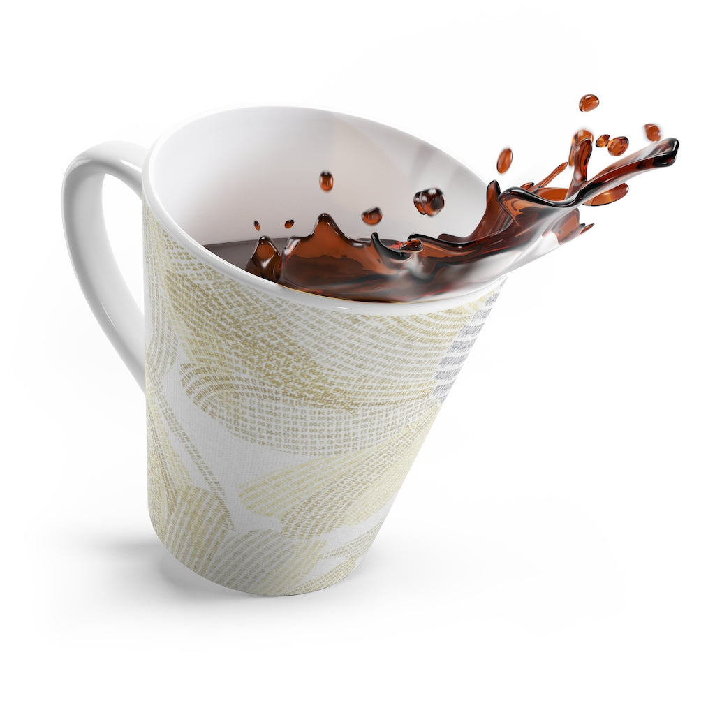 Daisy Chain Code Latte Mug in Yellow