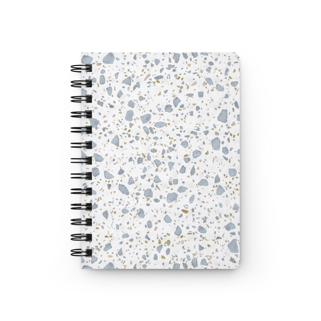 Glass Terrazzo Spiral Bound Journal in Blue