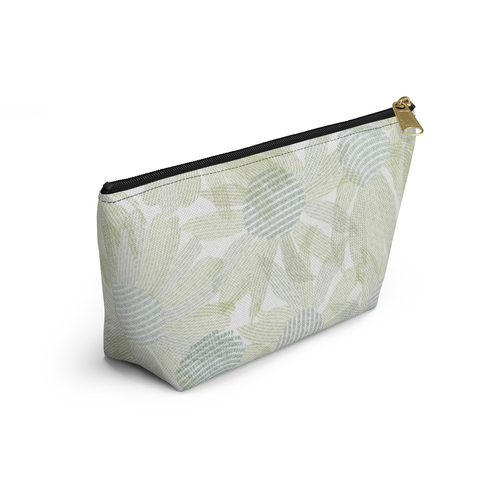 Daisy Chain Code Accessory Pouch w T-bottom in Green
