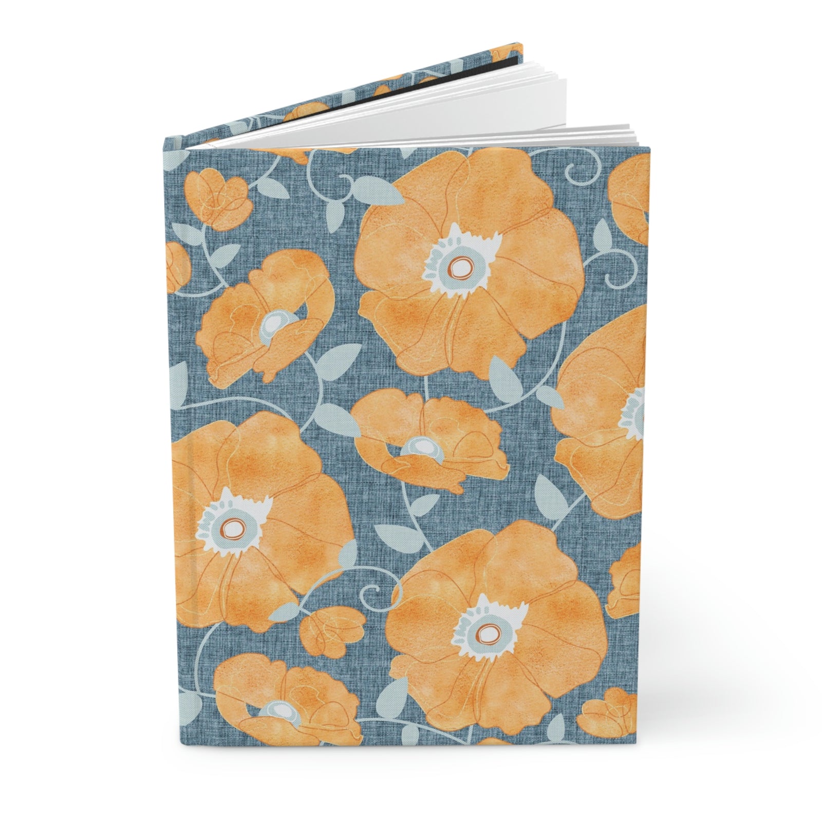 Floral Poppies Hardcover Journal Matte in Orange