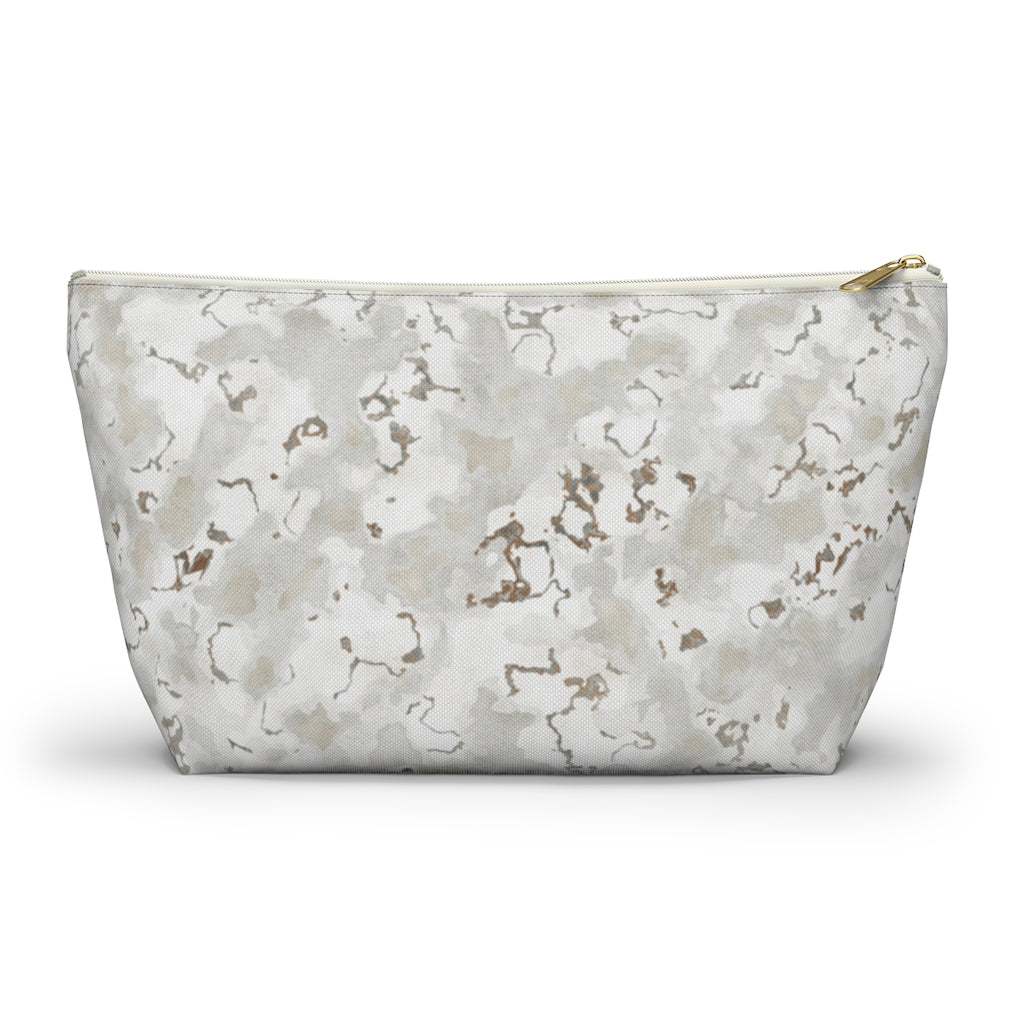 Carrara Marble Accessory Pouch w T-bottom in Brown
