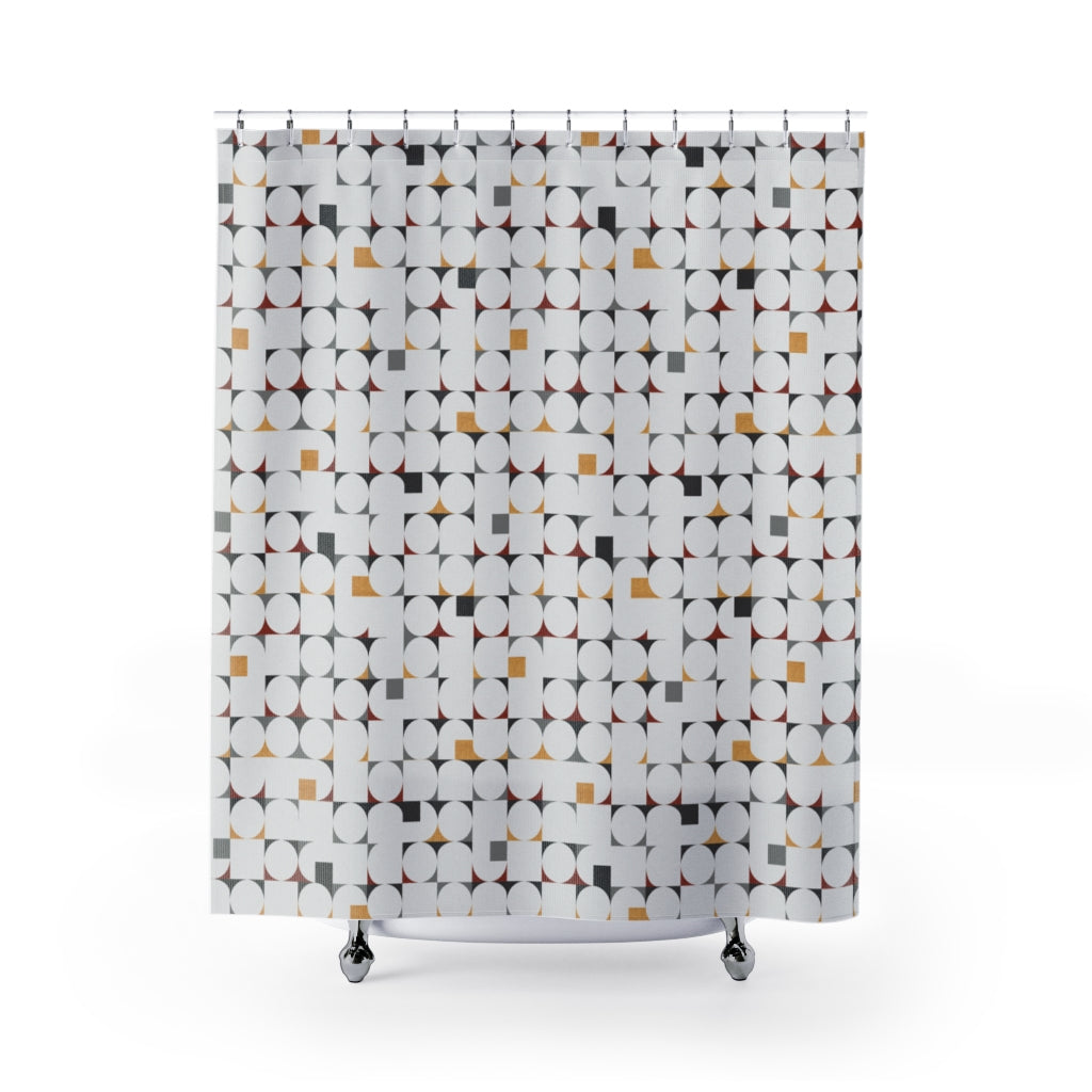 Cooper Mid Century Modern Shower Curtain in Gray