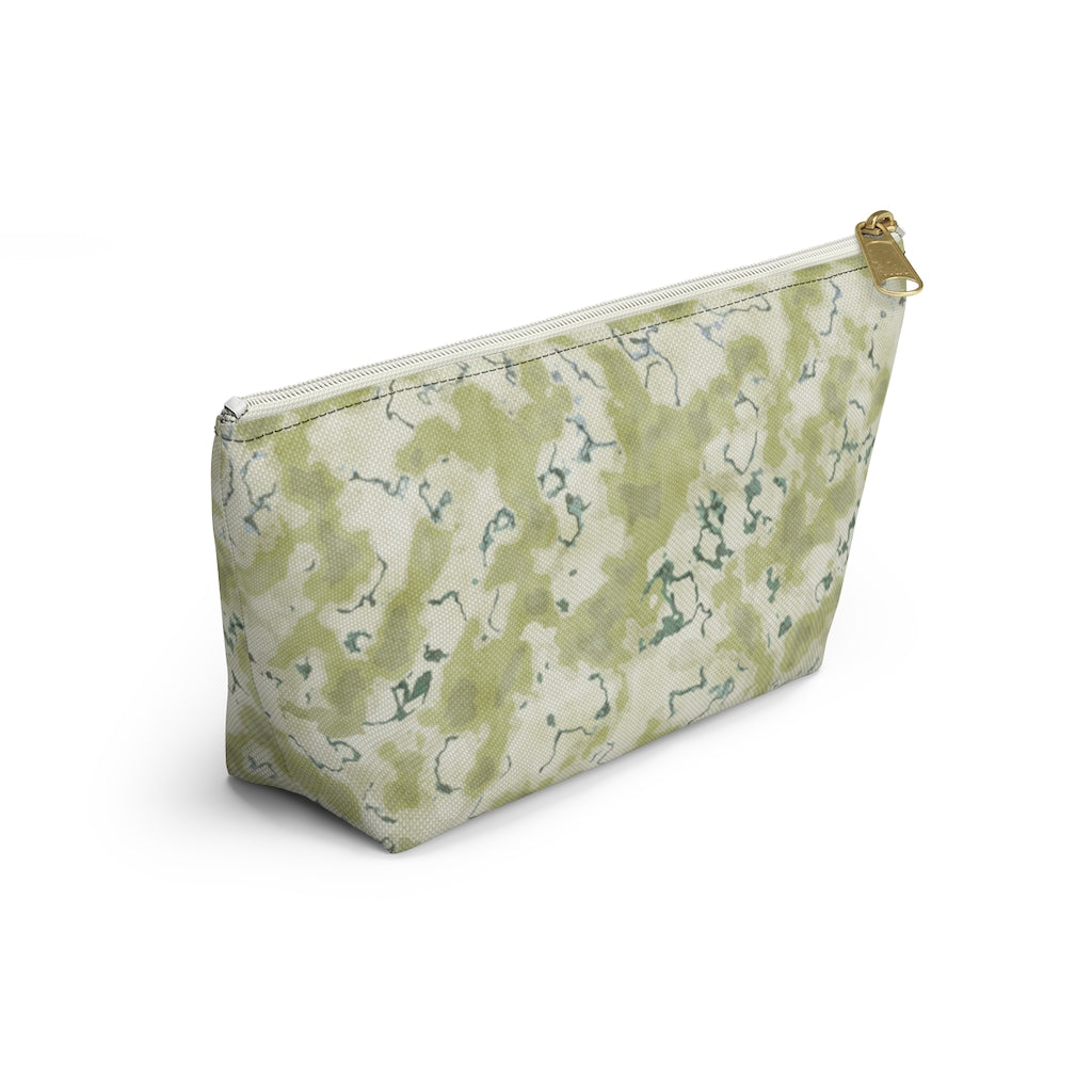 Carrara Marble Accessory Pouch w T-bottom in Green