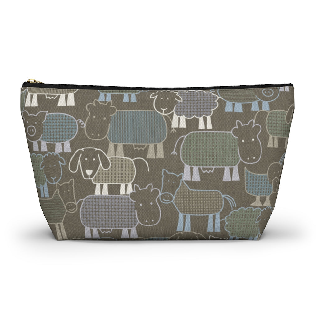 Animal Farm Accessory Pouch w T-bottom in Brown