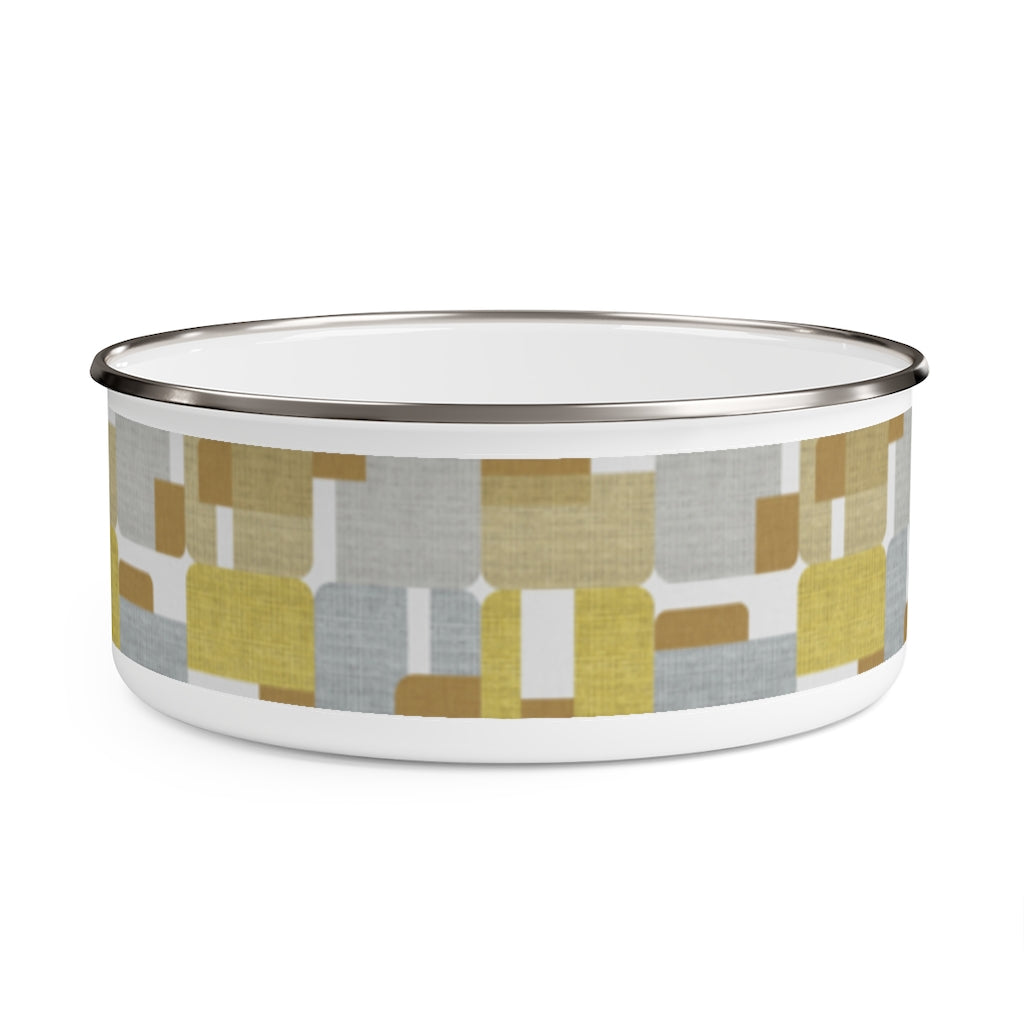 Woven Rectangle Triangle Enamel Bowl in Gold