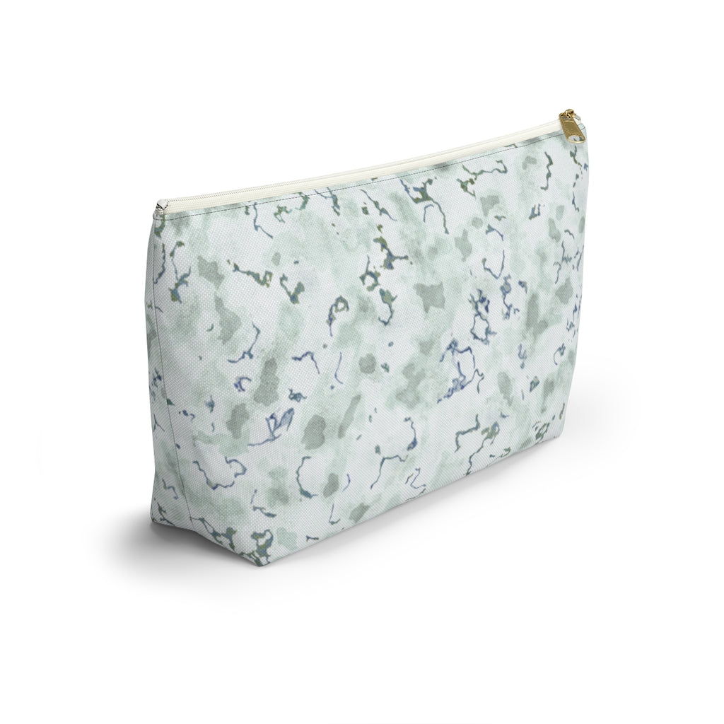 Carrara Marble Accessory Pouch w T-bottom in Blue