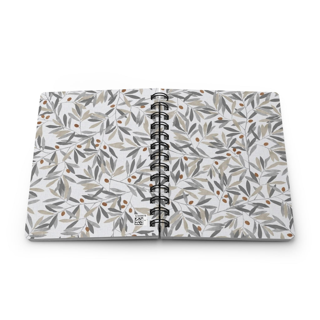 Olive Branch Spiral Bound Journal in Gray