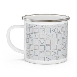 Encode Code Enamel Mug in Cool Gray