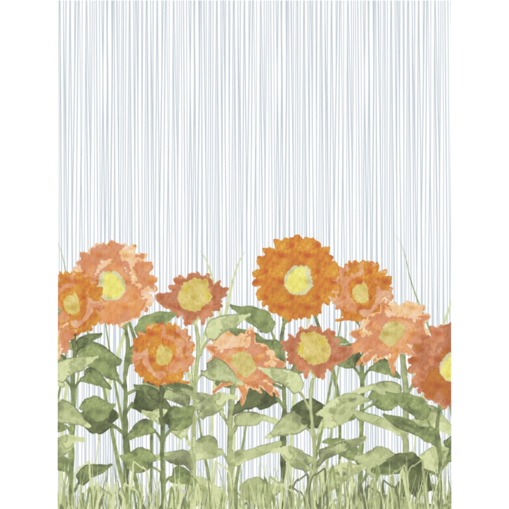 Sunflower Field Microfiber Duvet Cover in Orange