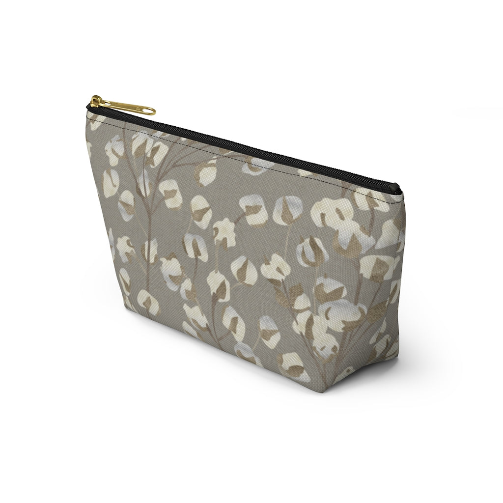 Cotton Branch Accessory Pouch w T-bottom in Brown