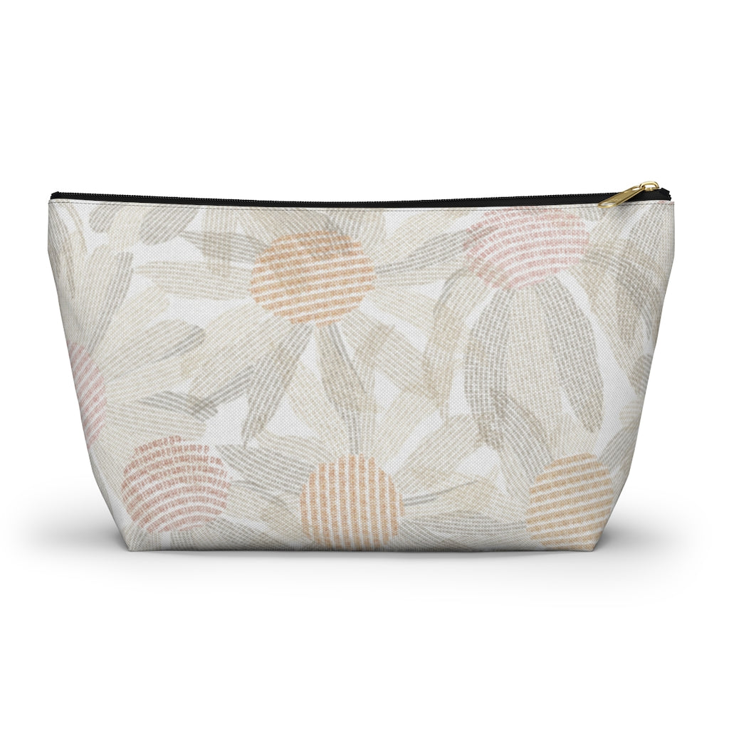 Daisy Chain Code Accessory Pouch w T-bottom in Brown