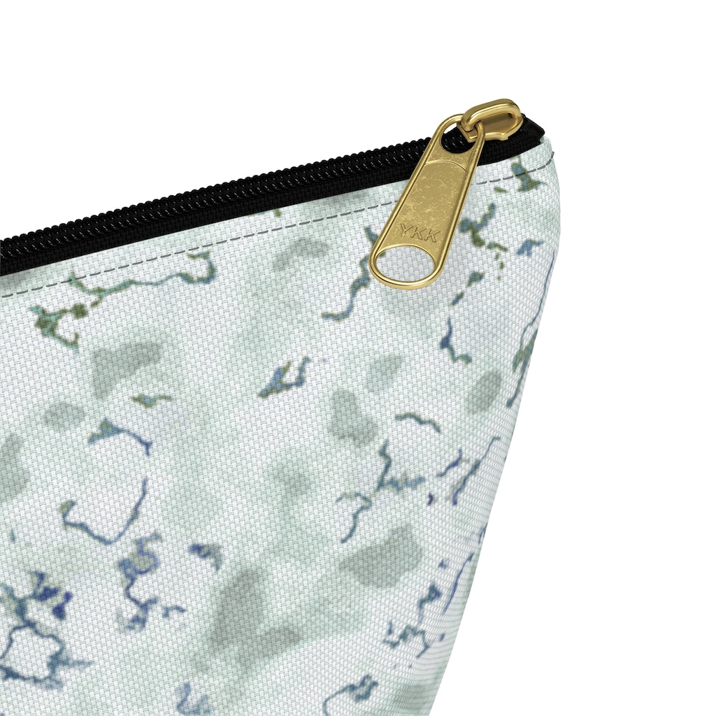 Carrara Marble Accessory Pouch w T-bottom in Blue