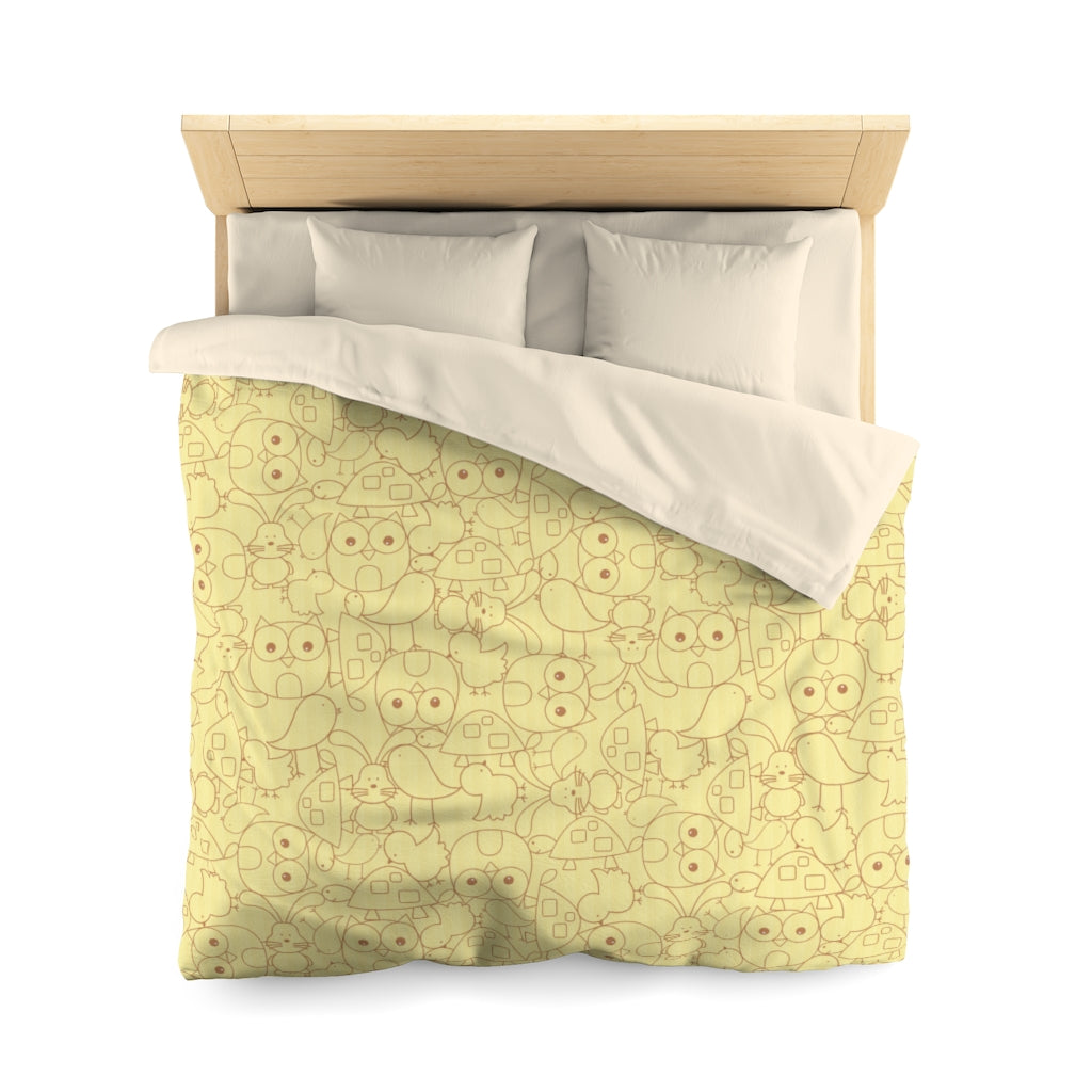 Cute Critters Microfiber Duvet Cover in Yellow