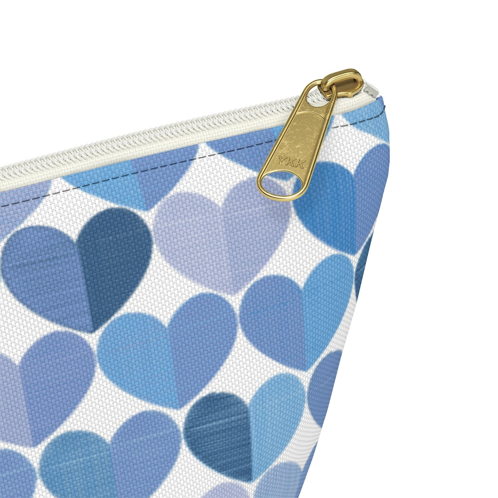 Love Accessory Pouch w T-bottom in Blue