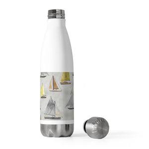 Watercolor Sailboats 20oz Insulated Bottle in Gray