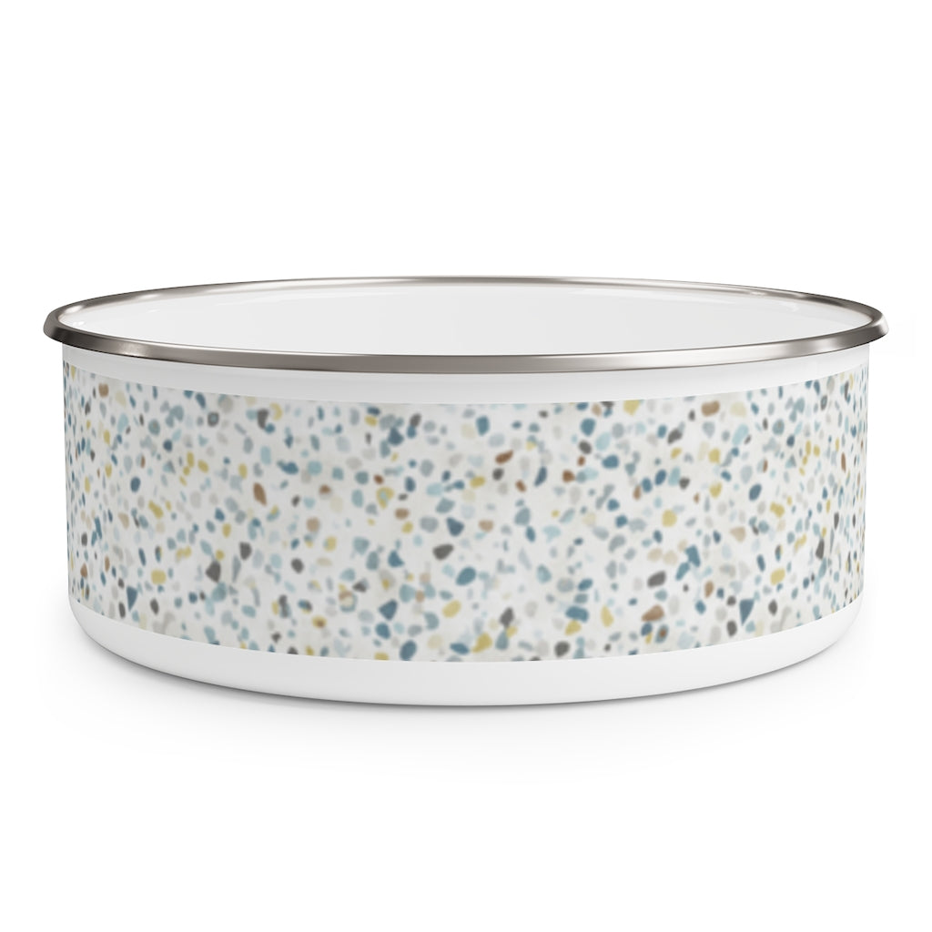Granite Terrazzo Enamel Bowl in Aqua