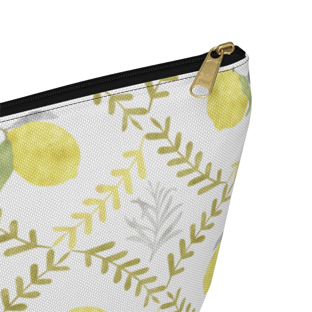 Lemon Tile Accessory Pouch w T-bottom in Yellow