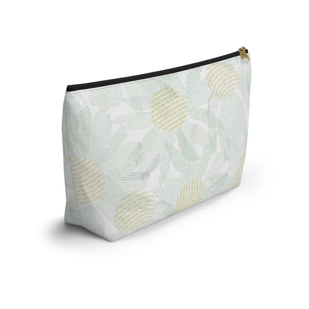 Daisy Chain Code Accessory Pouch w T-bottom in Aqua