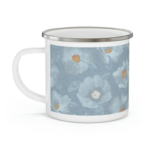 Rose Enamel Mug in Blue