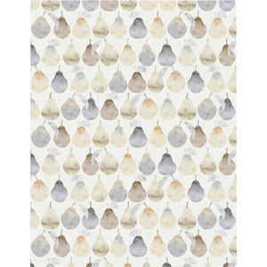 Watercolor Pears Microfiber Duvet Cover in Cream
