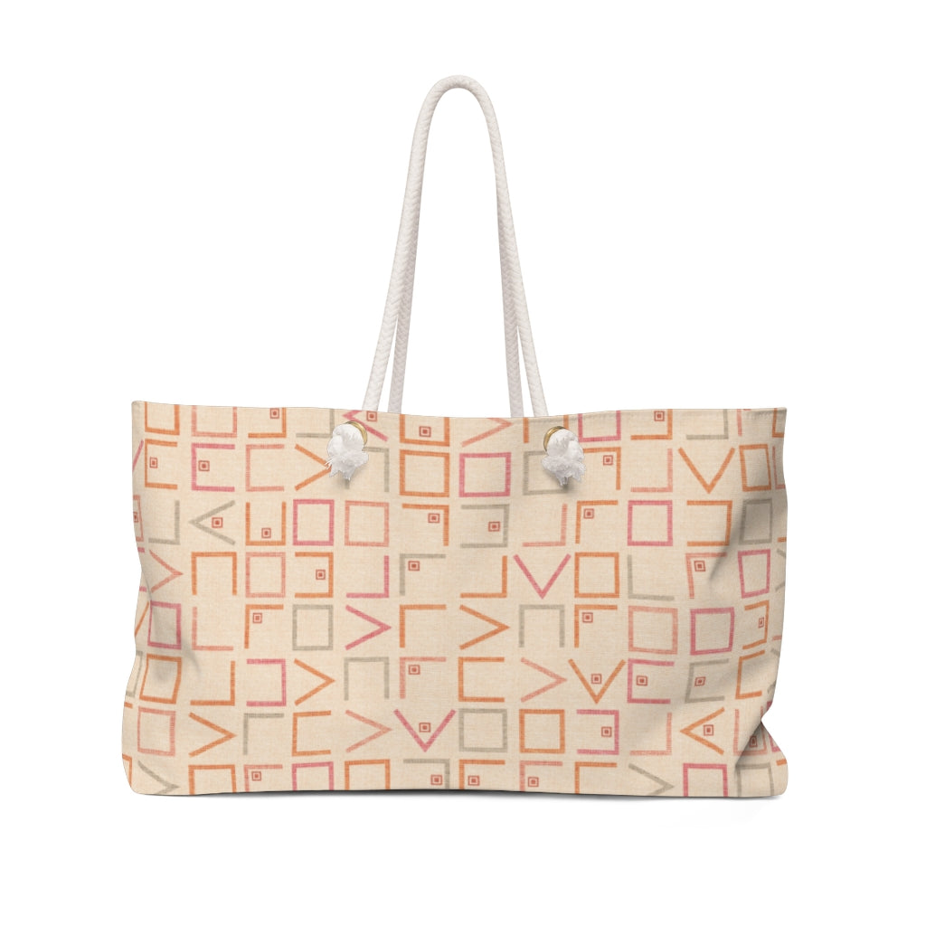 Encode Code Weekender Bag in Coral
