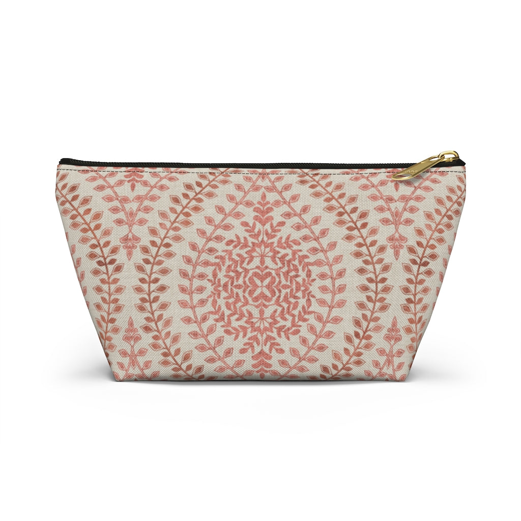 Mumbai Lace Accessory Pouch w T-bottom in Pink