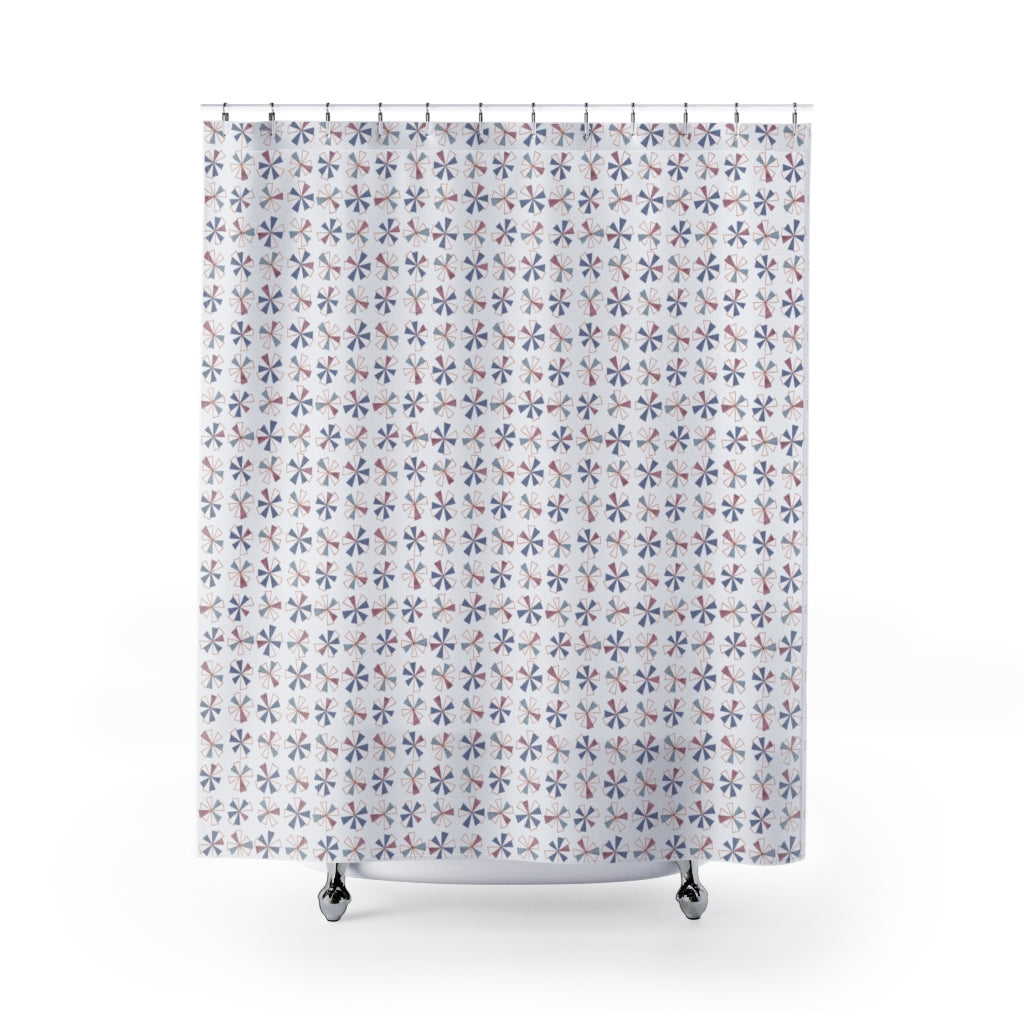 Mini Pinwheels Shower Curtain in Purple
