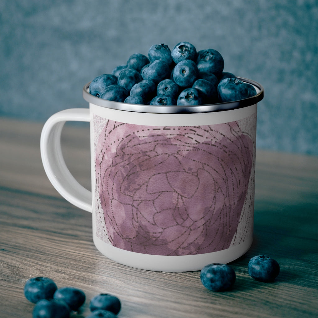 Decipher Code Enamel Mug in Purple