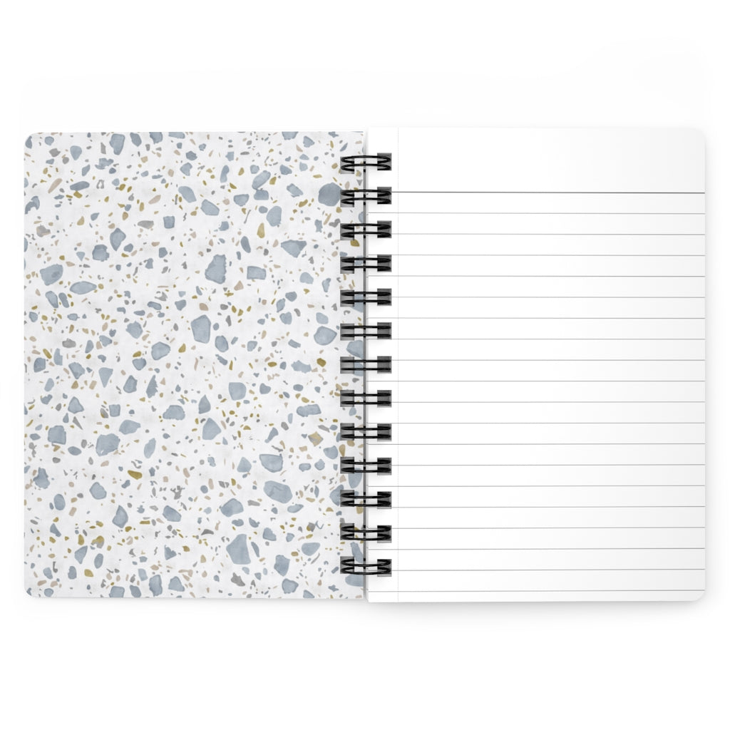 Glass Terrazzo Spiral Bound Journal in Blue