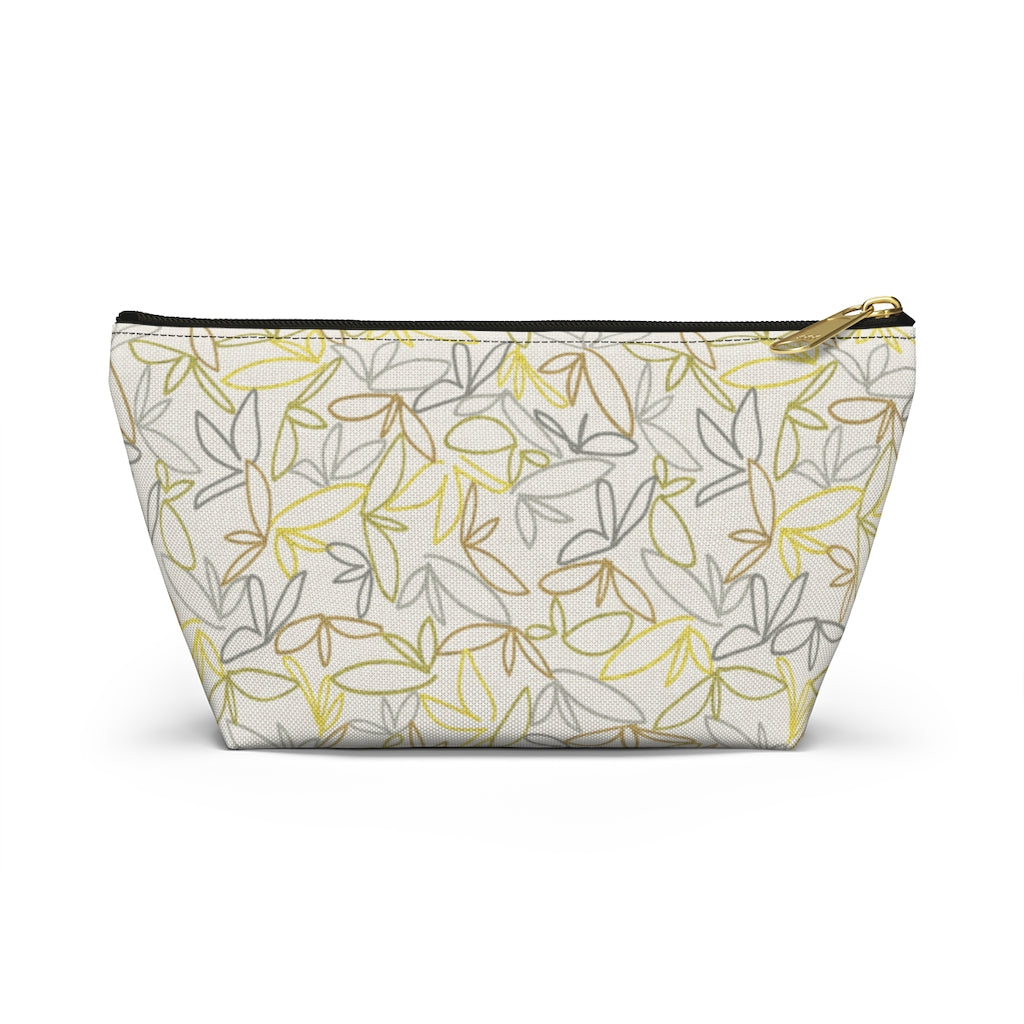 Sketch Leaf Accessory Pouch w T-bottom in Yellow