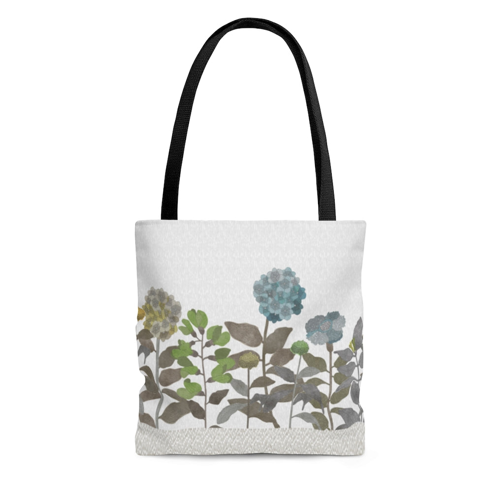 Illustrated Flowers Tote Bag in Brown