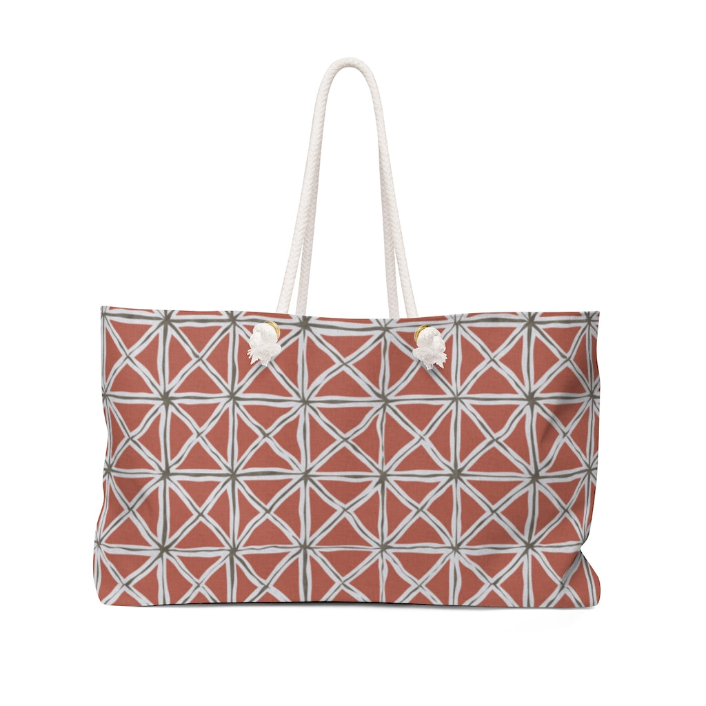 Tie Dye Folds Weekender Bag in Red