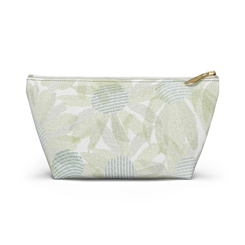 Daisy Chain Code Accessory Pouch w T-bottom in Green