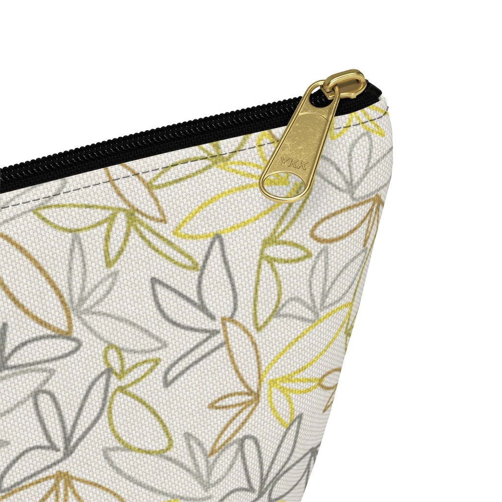 Sketch Leaf Accessory Pouch w T-bottom in Yellow