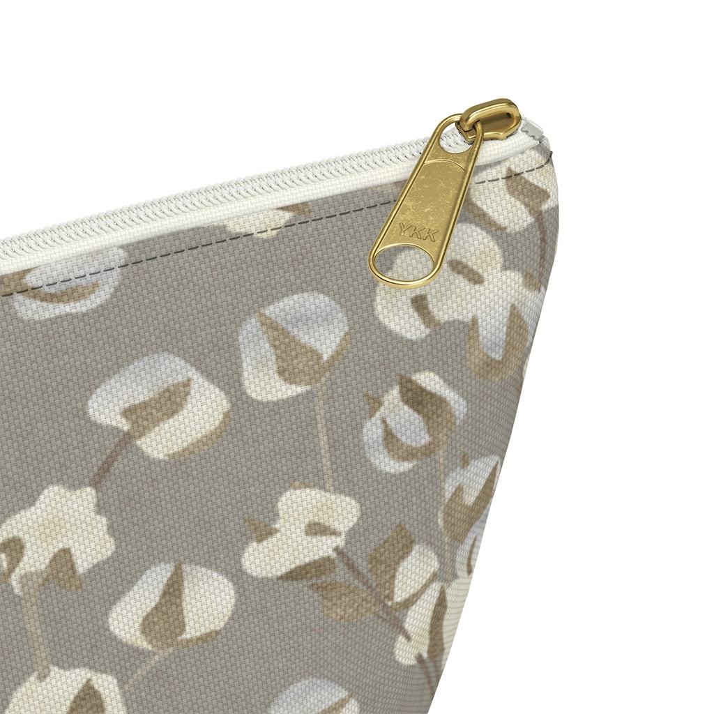 Cotton Branch Accessory Pouch w T-bottom in Brown