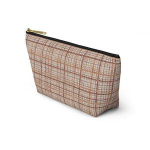 Rogers Tartan Accessory Pouch w T-bottom in Coral