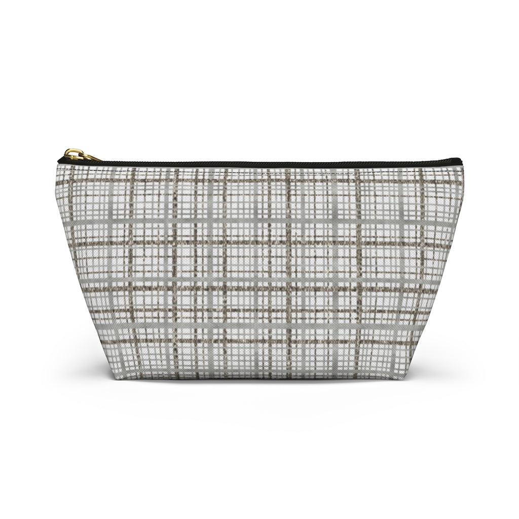 Rogers Tartan Accessory Pouch w T-bottom in Gray