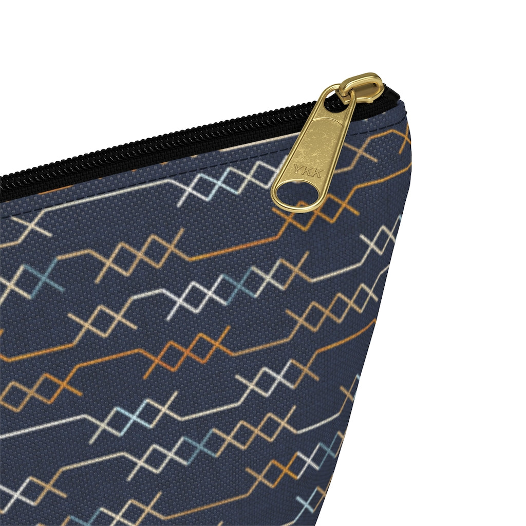 Santa Fe Stitch Accessory Pouch w T-bottom in Navy