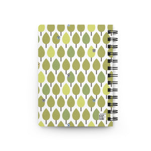 Trees with Birdhouses Spiral Bound Journal in Green