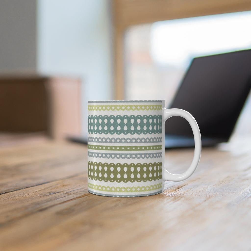 Ribbon Candy Mug in Aqua